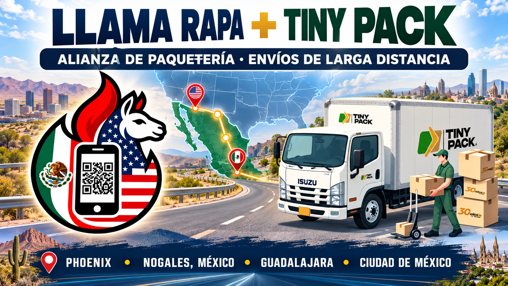 Alianza Llama Rapa y Tiny Pack para envíos de larga distancia